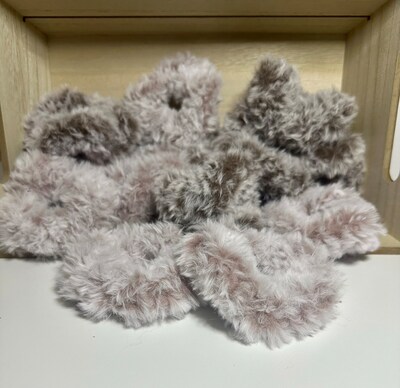 Crochet Scrunchie - Faux Fur Scrunchie - Hair tie - Hair Accessories  - Handmade Scrunchie - Elastics - image3